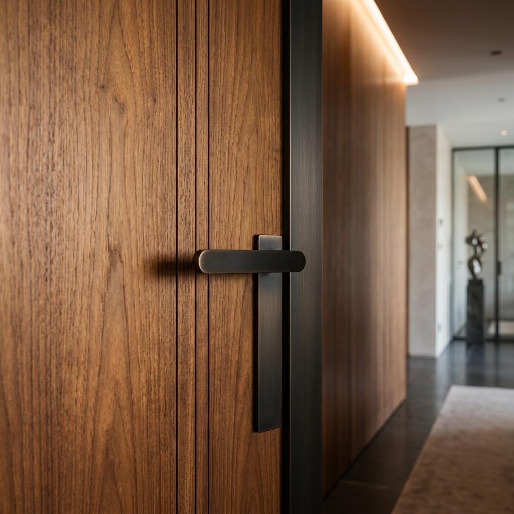 Luxury modern veneer and architectural hardware